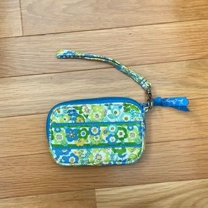 Vera Bradley Zippered Wristlet w/ Detachable Strap, One Interior Side Pocket